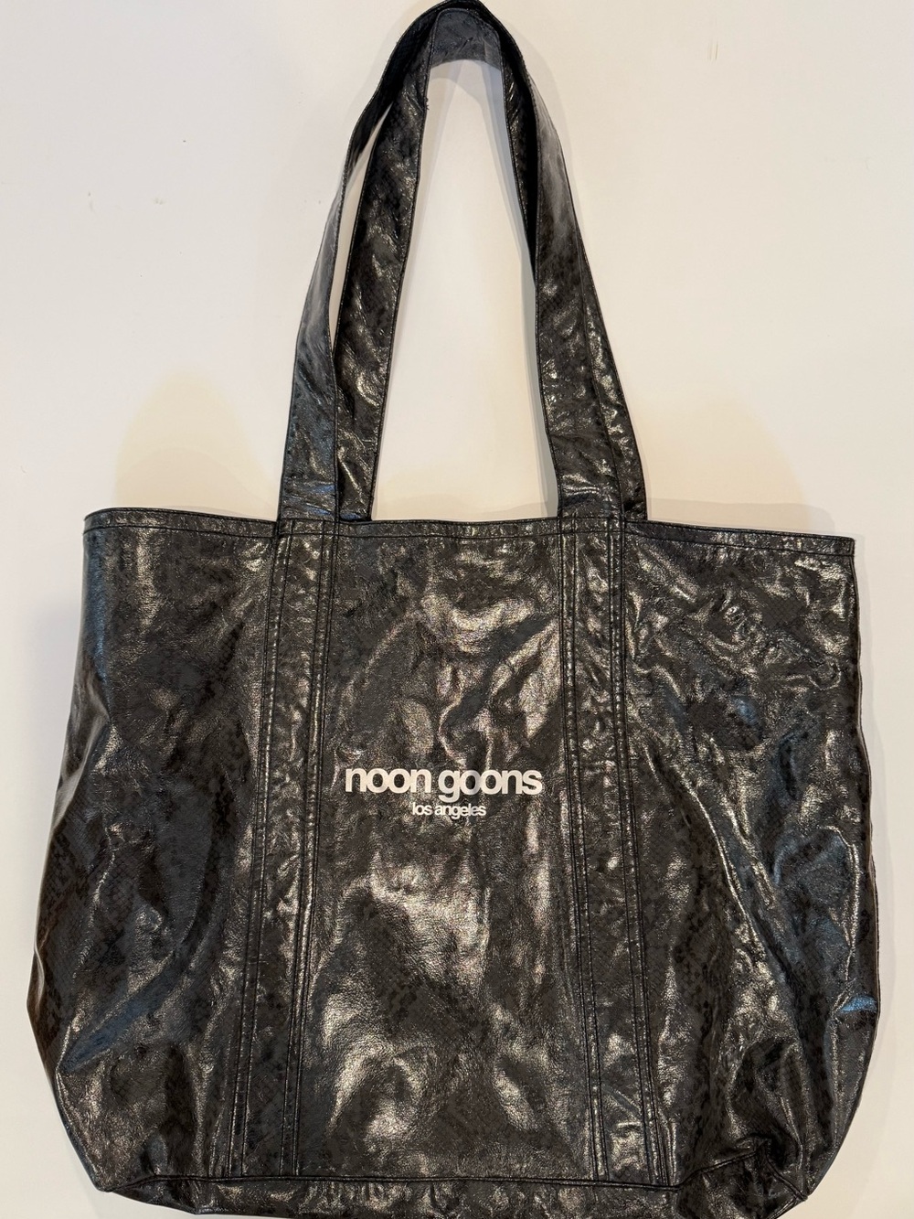 Black Shiny Tote Bag